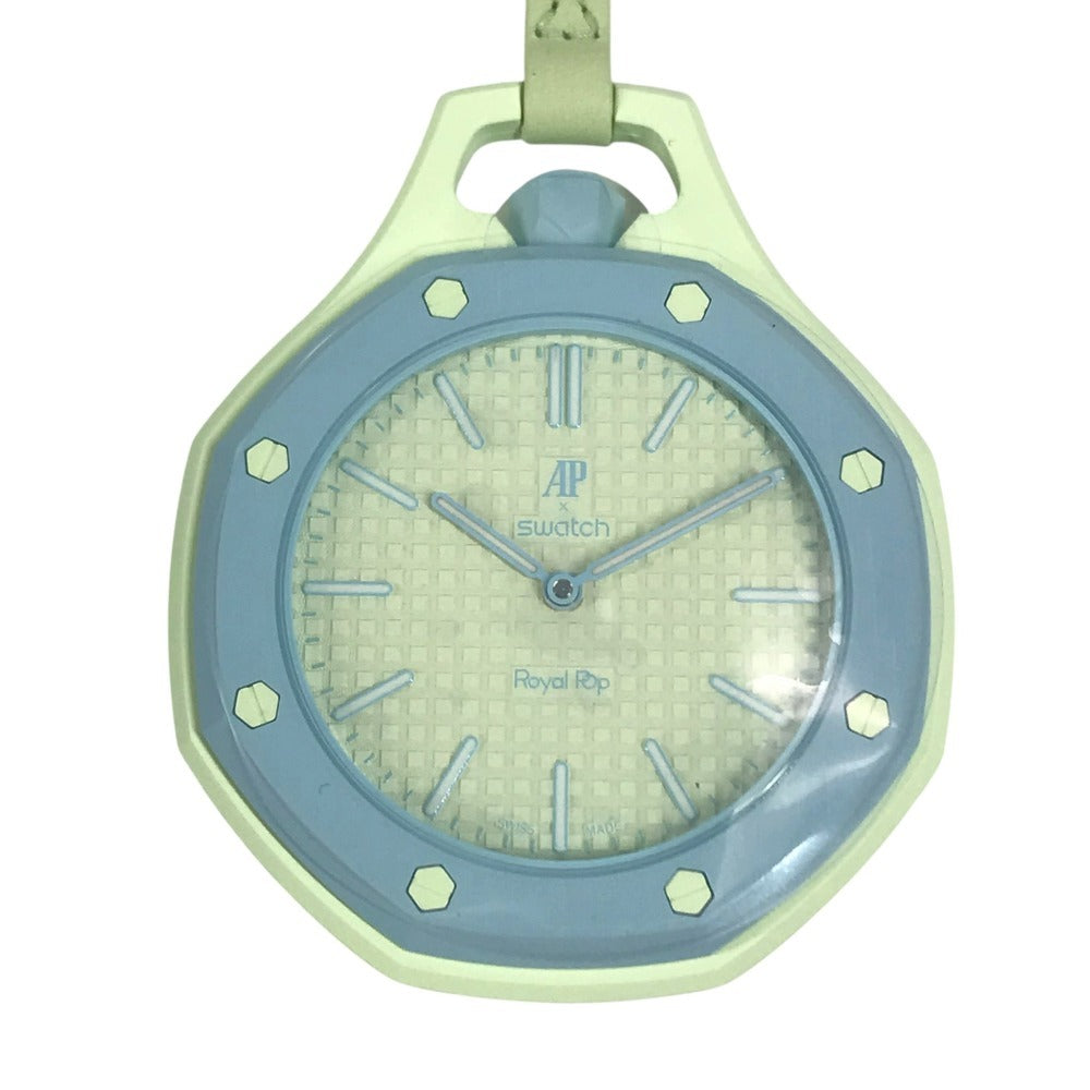 Swatch SSX03L101N Swatch x Audemars Piguet Royal Pop Pocket Watch Hand Winding Pocket watch ceramic / Leather Brauea dove Light green Used
