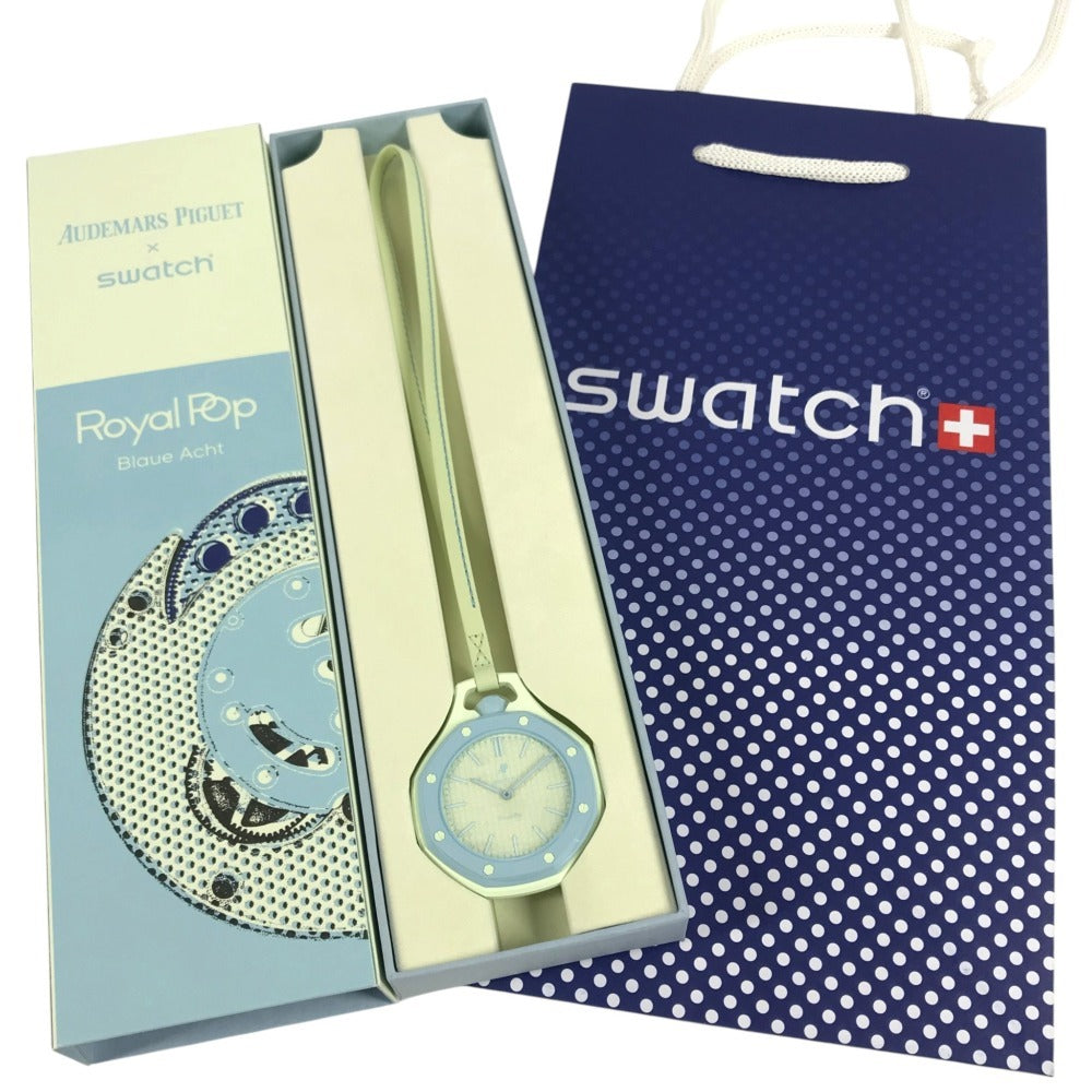 Swatch SSX03L101N Swatch x Audemars Piguet Royal Pop Pocket Watch Hand Winding Pocket watch ceramic / Leather Brauea dove Light green Used