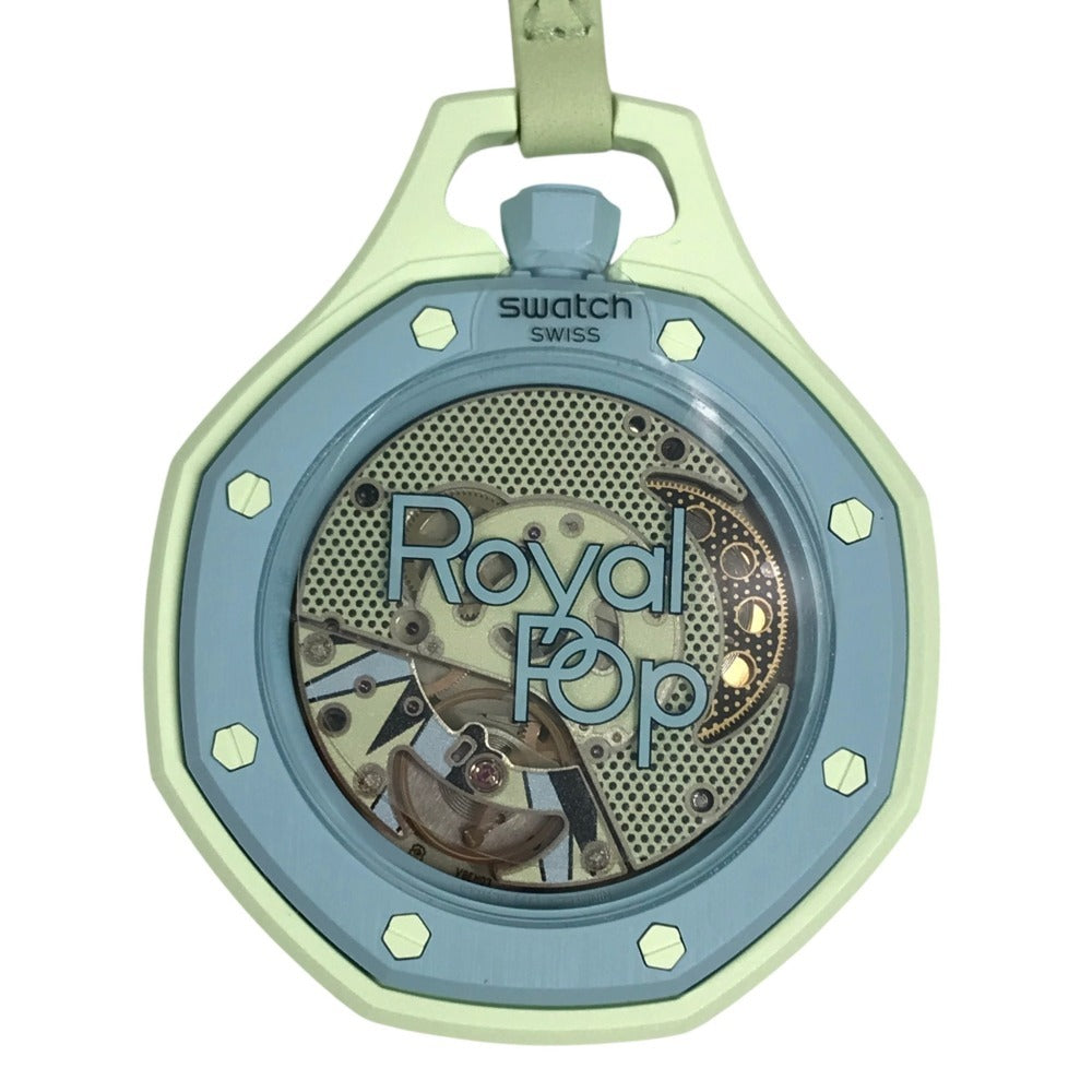 Swatch SSX03L101N Swatch x Audemars Piguet Royal Pop Pocket Watch Hand Winding Pocket watch ceramic / Leather Brauea dove Light green Used