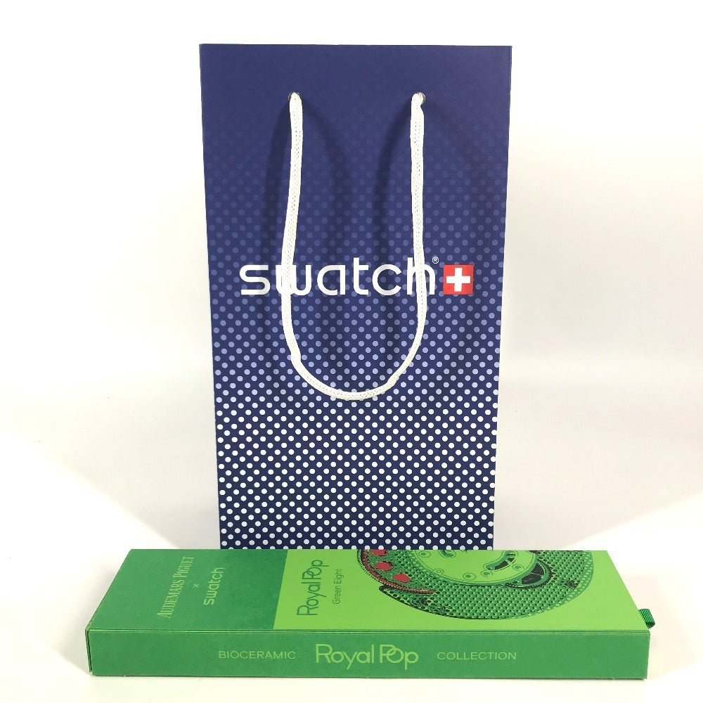 Swatch SSX03G100N Audemars Piguet Swatch x Audemars Piguet Royal Pop Pocket Watch Hand Winding Clock Charm Pocket watch ceramic / Leather Green Eight Green Used