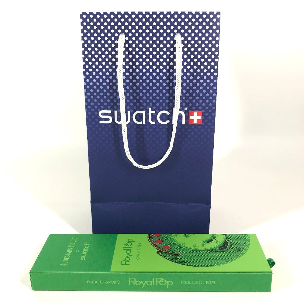 Swatch SSX03G100N Audemars Piguet Swatch x Audemars Piguet Royal Pop Pocket Watch Hand Winding Clock Charm Pocket watch ceramic / Leather Green Eight Green Used