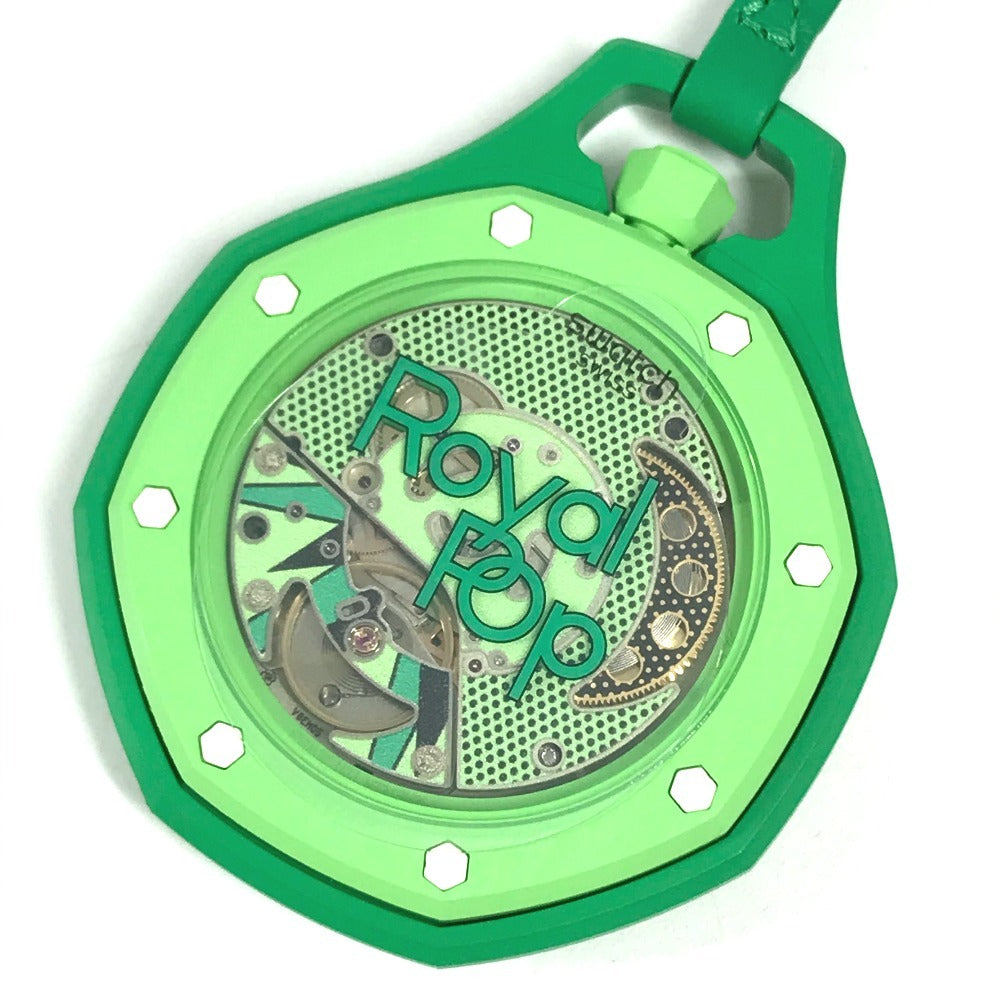Swatch SSX03G100N Audemars Piguet Swatch x Audemars Piguet Royal Pop Pocket Watch Hand Winding Clock Charm Pocket watch ceramic / Leather Green Eight Green Used