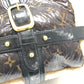 LOUIS VUITTON M95574 Monogram Shearling Storm Boston Bag/Handbag in Patent Leather, Unisex, Maroon Brown