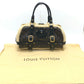 LOUIS VUITTON M95574 Monogram Shearling Storm Boston Bag/Handbag in Patent Leather, Unisex, Maroon Brown