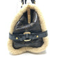 LOUIS VUITTON M95574 Monogram Shearling Storm Boston Bag/Handbag in Patent Leather, Unisex, Maroon Brown