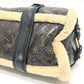 LOUIS VUITTON M95574 Monogram Shearling Storm Boston Bag/Handbag in Patent Leather, Unisex, Maroon Brown