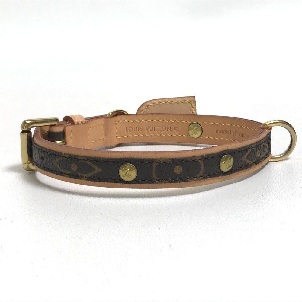 LOUIS VUITTON M58072 Monogram Collier Baxter PM Small Dog Collar, Monogram Canvas, Brown, Women's