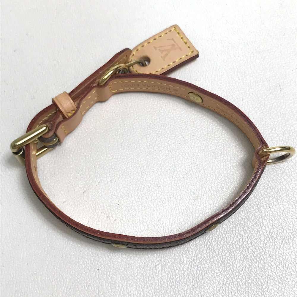 LOUIS VUITTON M58072 Monogram Collier Baxter PM Small Dog Collar, Monogram Canvas, Brown, Women's