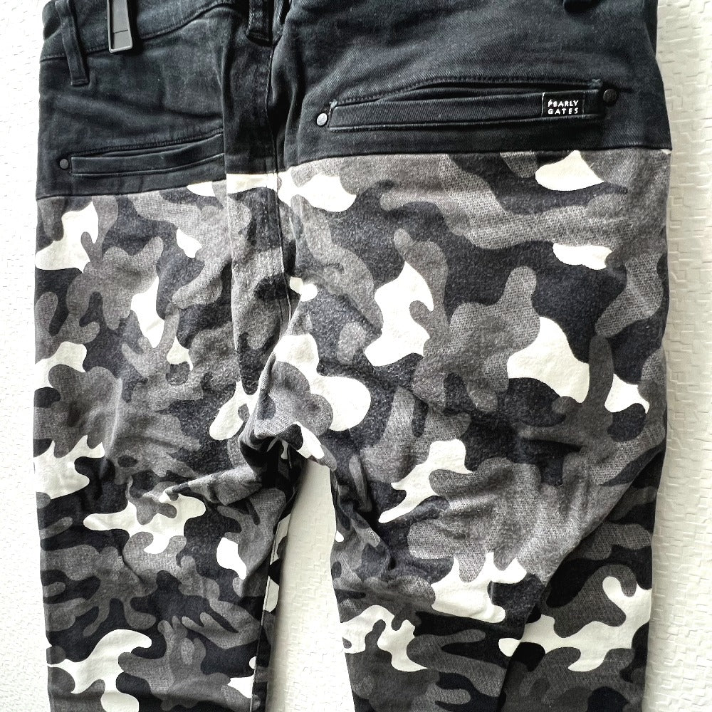 PEARLY GATES Men's Camouflage Long Pants, Cotton, Gray