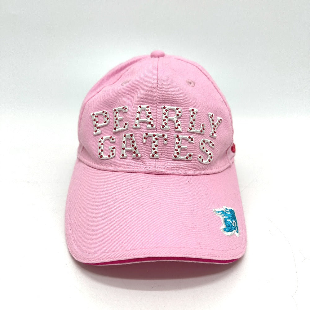 PEARLY GATES Logo embroidery Apparel Golf Wear cap cotton pink Used