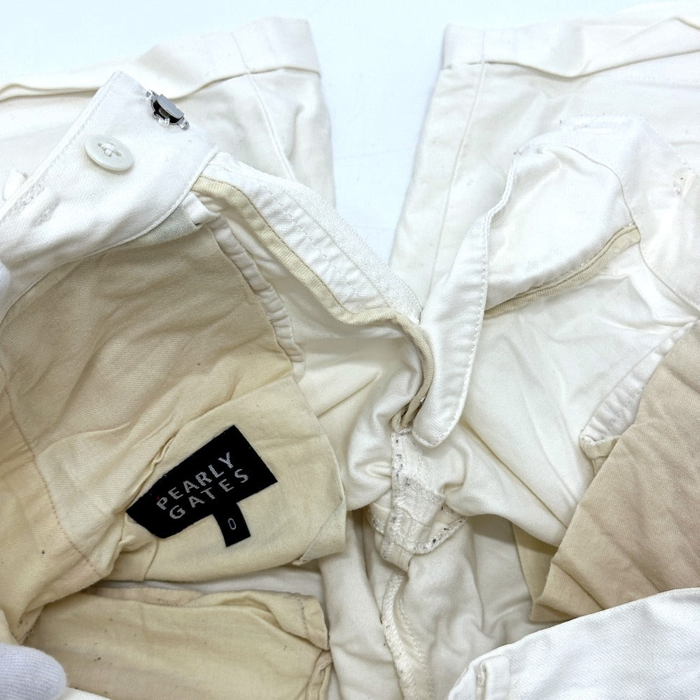 PEARLY GATES Logo embroidery Apparel Golf Wear Shorts 2-Piece Set Shorts wool / cotton White/gray Used