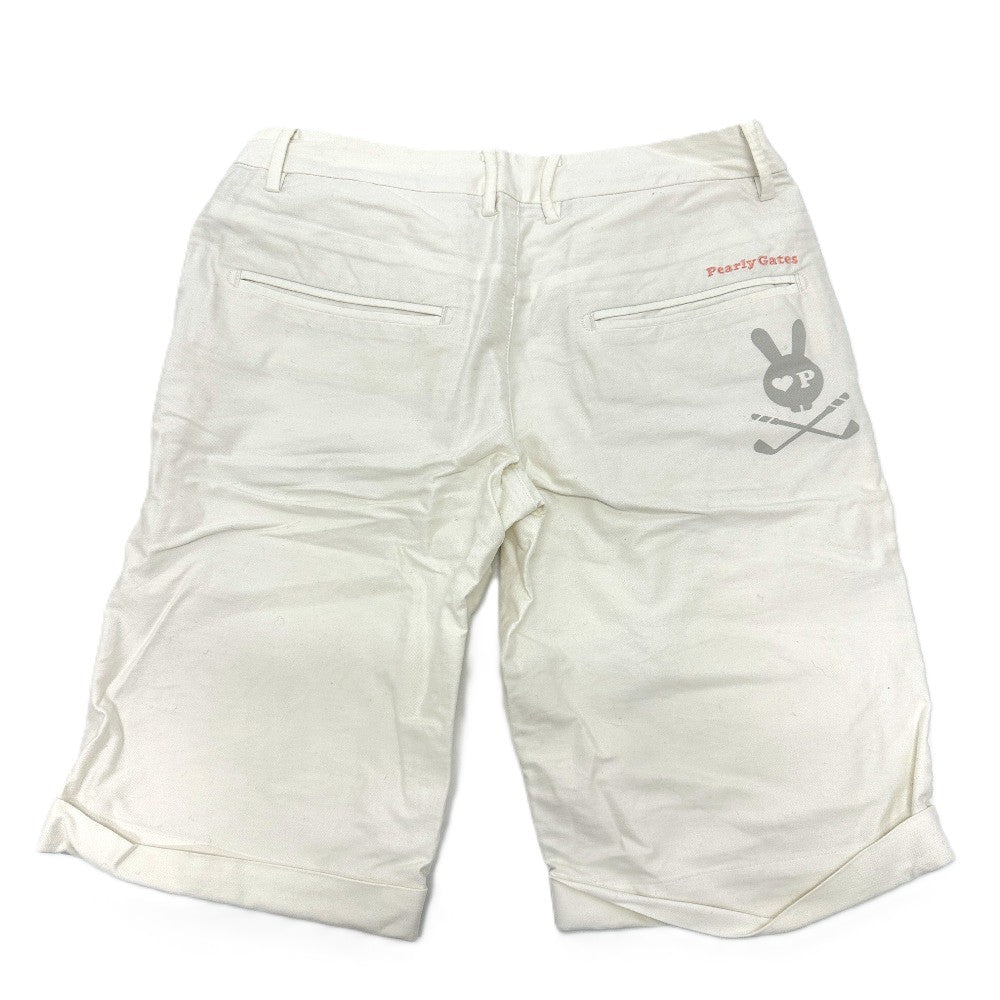 PEARLY GATES Logo embroidery Apparel Golf Wear Shorts 2-Piece Set Shorts wool / cotton White/gray Used