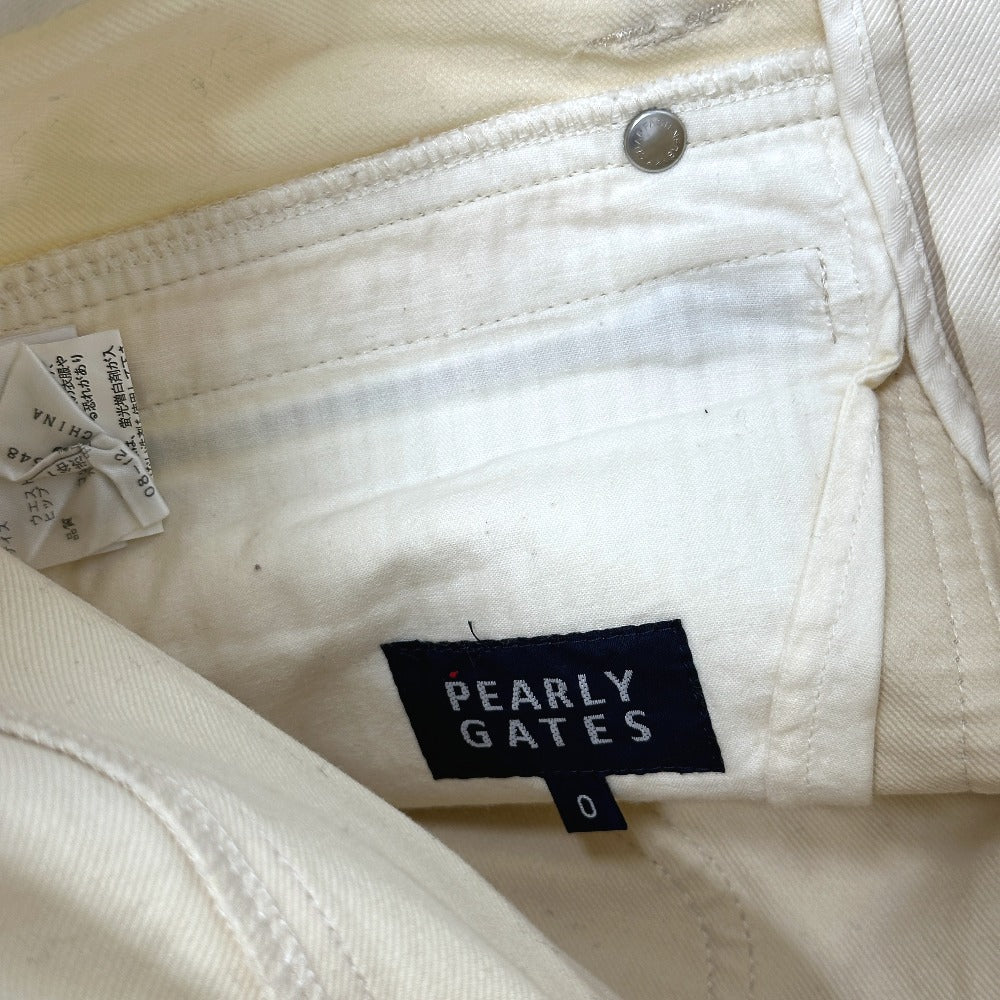 PEARLY GATES Logo embroidery Apparel, Golf Wear, Stretch Pants cotton Cream White White Used