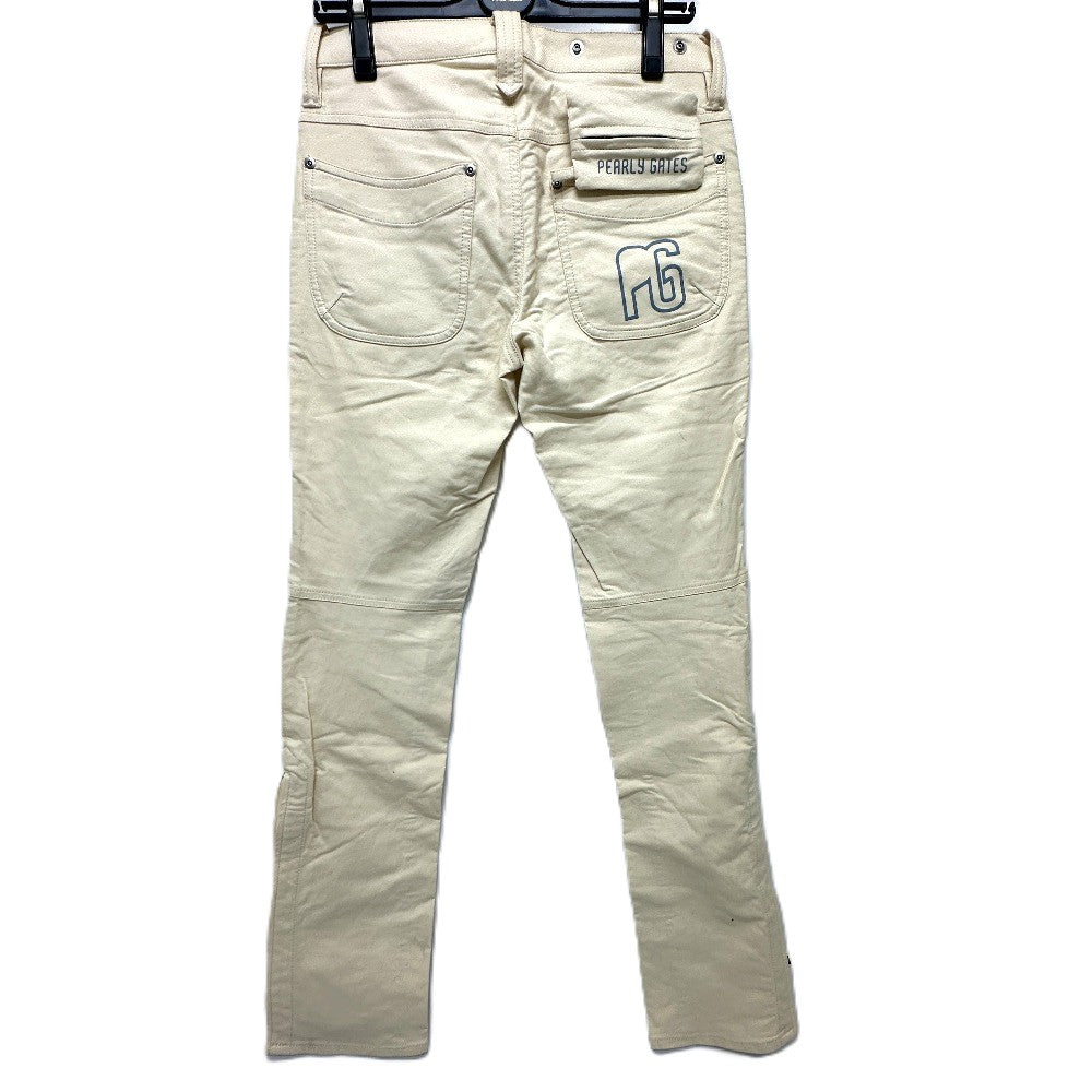 PEARLY GATES Logo embroidery Apparel, Golf Wear, Stretch Pants cotton Cream White White Used