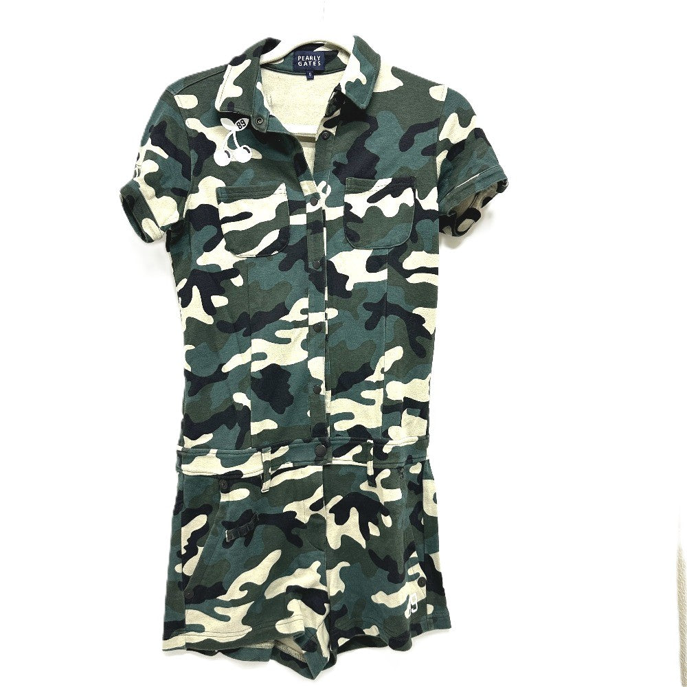 PEARLY GATES Camouflage camouflage logo Apparel Golf Wear Snead x Dress Set Tops and others cotton / Nylon Red/Green Used