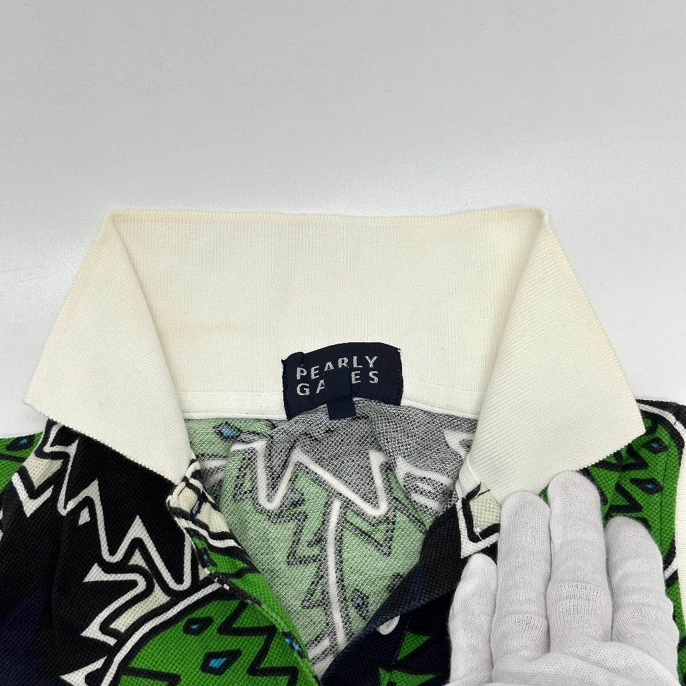 PEARLY GATES Botanical pattern Apparel, golf wear, polo shirt, shorts setup cotton Green Used