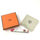 HERMES Hair Accessory, All-Over Print, Silk Barrette, Women's, White
