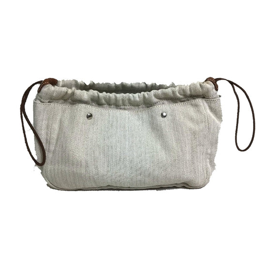 HERMES Fourbee 25 Multi-Purpose Bag, Bag-in-Bag Pouch, Toile Chevron, Women's, Natural Beige