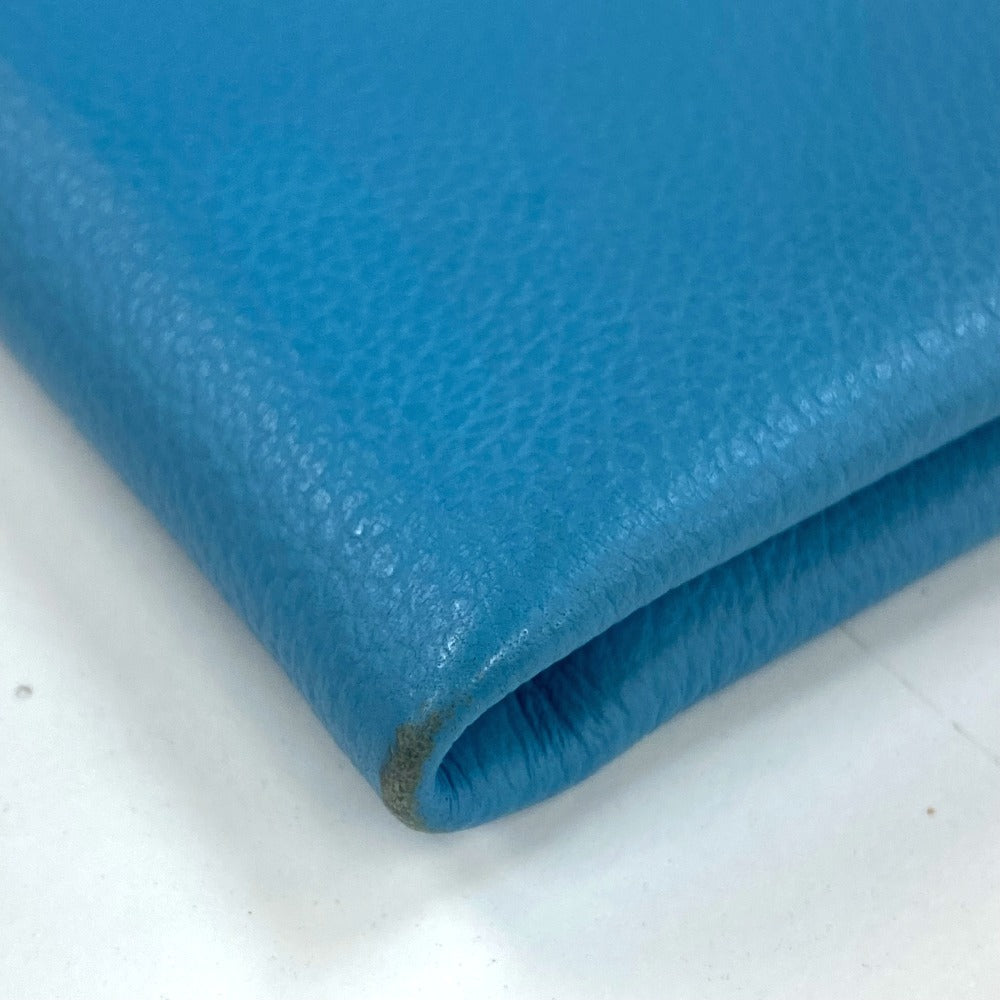 HERMES Flat Atou PM Cosmetic Pouch, Leather, Women's, Blue Noir (Estimated), Blue