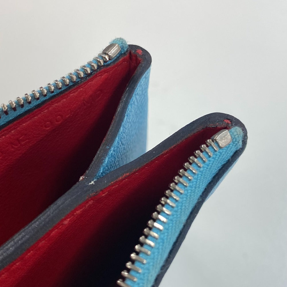 HERMES Flat Atou PM Cosmetic Pouch, Leather, Women's, Blue Noir (Estimated), Blue