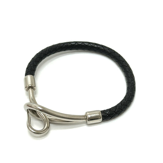 HERMES ジャンボチョーカー ブレスレット レザー メンズ ブラック