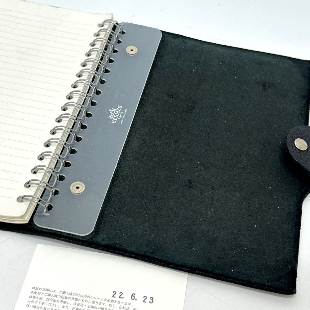 HERMES Ulysse GM Notebook Stationery Stationery Notebook Cover Taurillon Clemence Unisex Black
