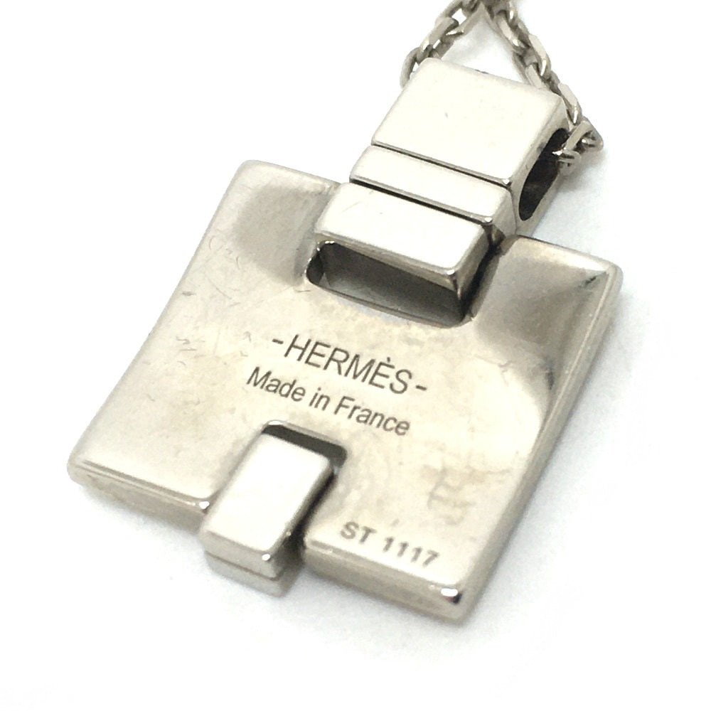 HERMES Hモチーフ アイリーン ペンダント ネックレス メタル ユニセックス フランボワーズ ピンク×シルバー