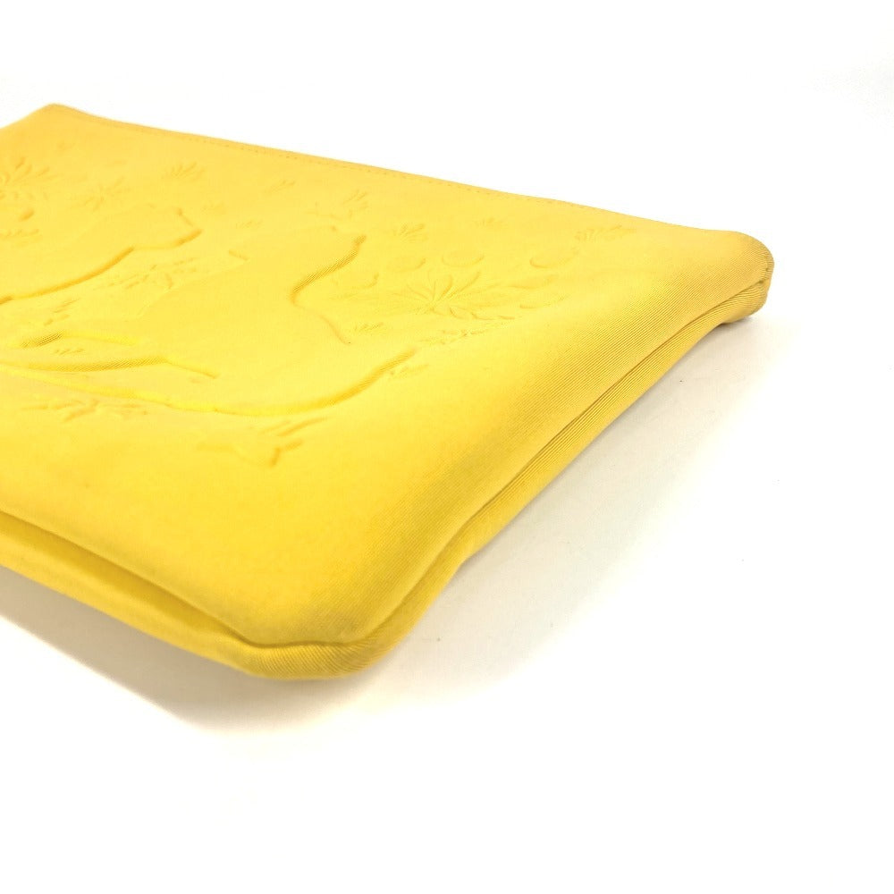 HERMES ネオバンMM レオパード 豹柄 ヒョウ クラッチバッグ マルチポーチ メイクポーチ ポーチ ポリアミド ユニセックス イエロー - brandshop-reference