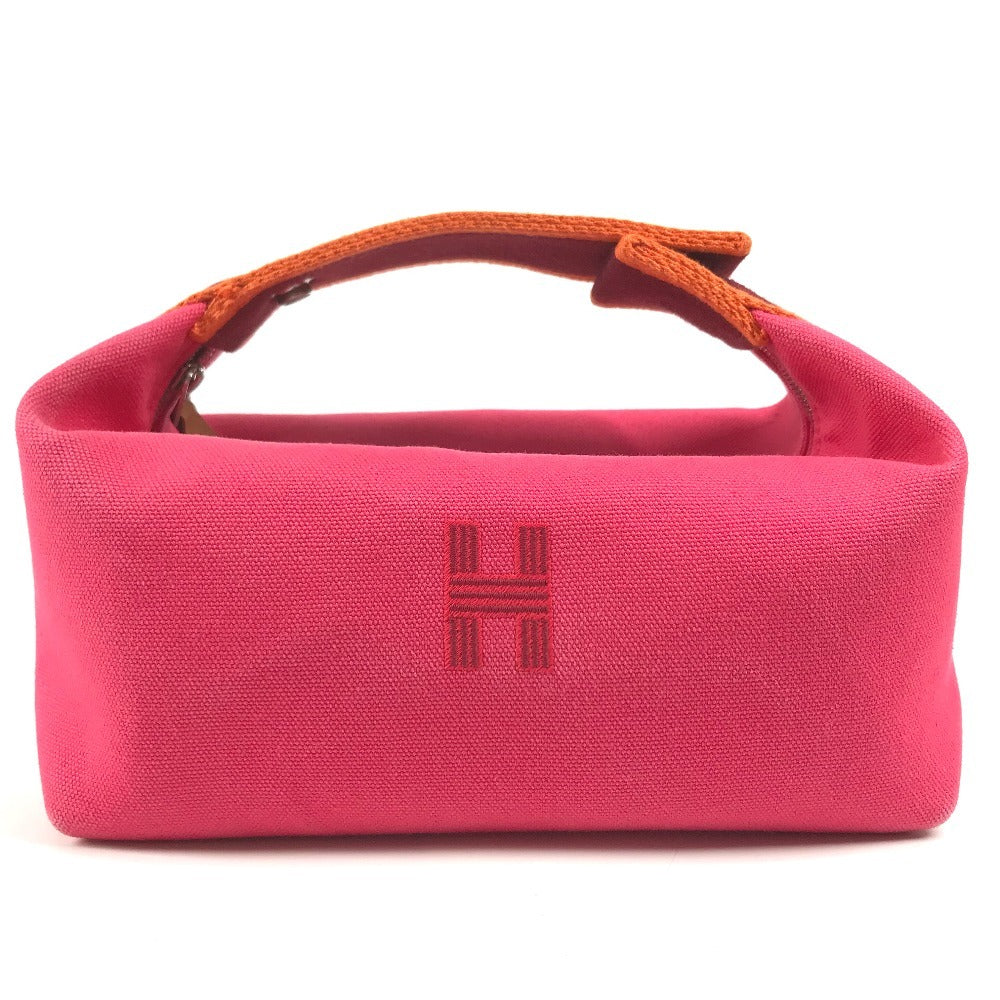 HERMES BRIDE A Black PM BRIDE A Black PM bag vanity bag Hand Bag Canvas hibiscus pink Used