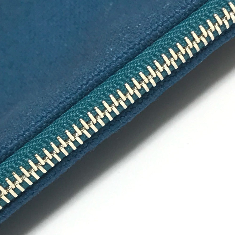 HERMES Bicycle Stud Velocipedi Stud Flat Pouch GM Canvas Unisex Blue