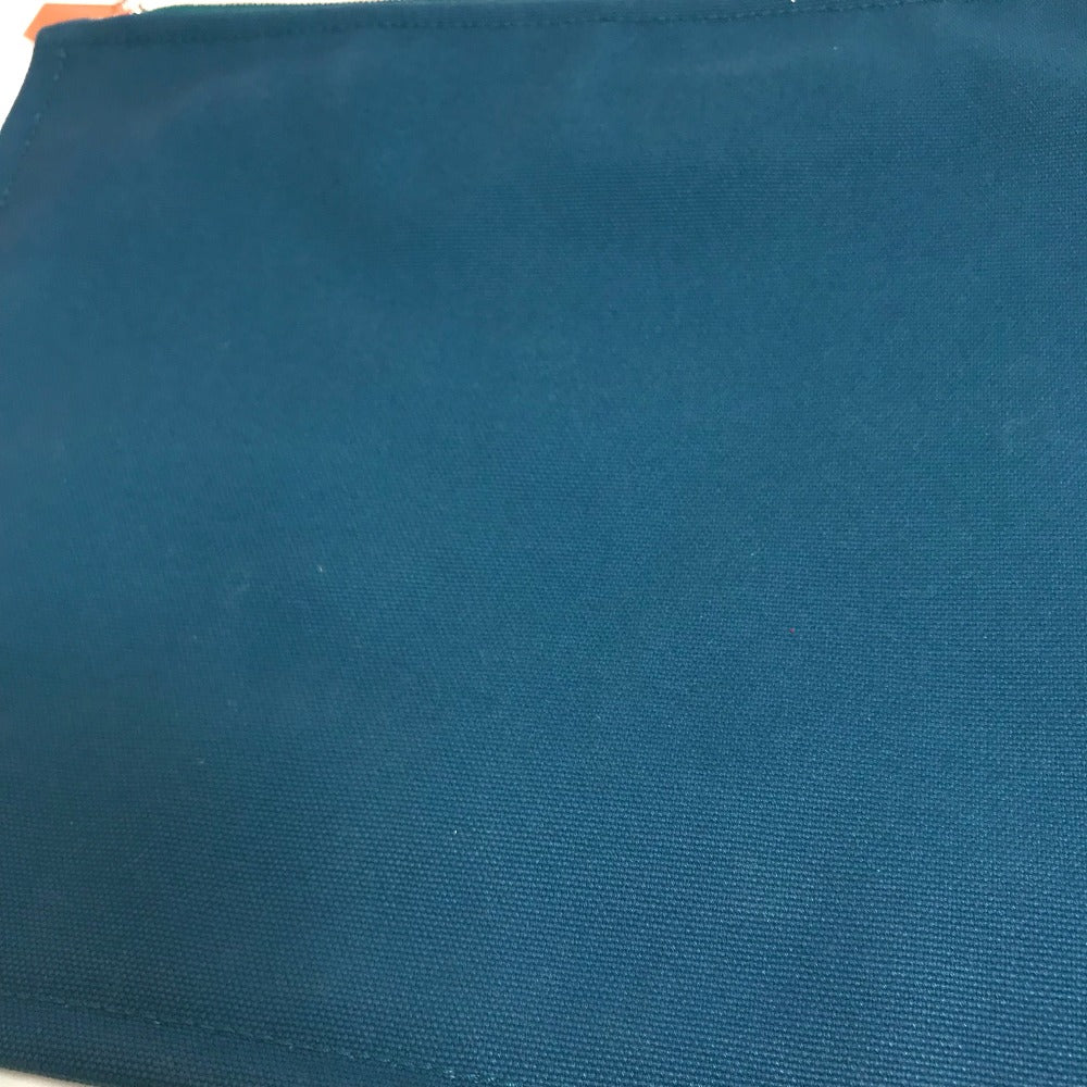 HERMES Bicycle Stud Velocipedi Stud Flat Pouch GM Canvas Unisex Blue
