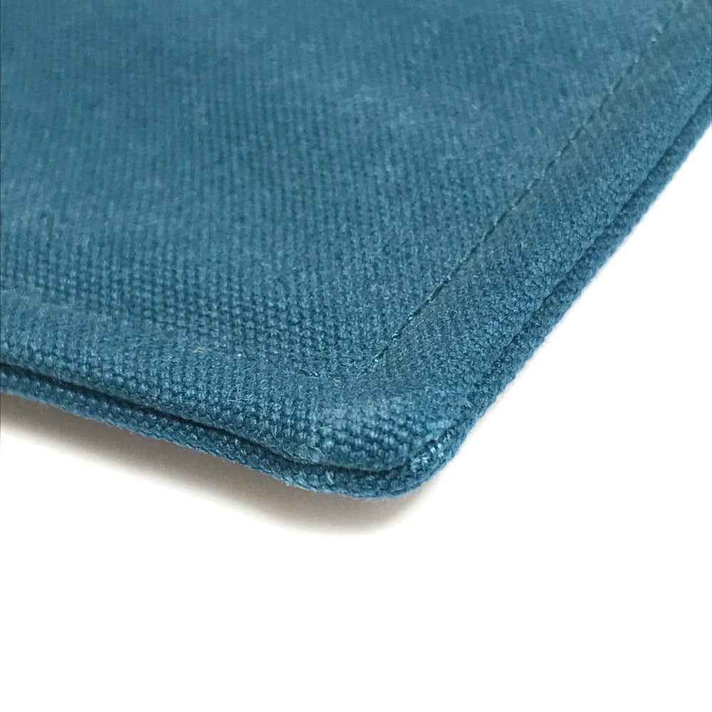 HERMES Bicycle Stud Velocipedi Stud Flat Pouch GM Canvas Unisex Blue