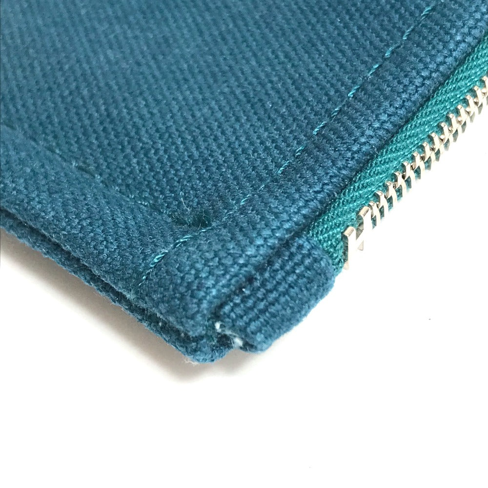 HERMES Bicycle Stud Velocipedi Stud Flat Pouch GM Canvas Unisex Blue