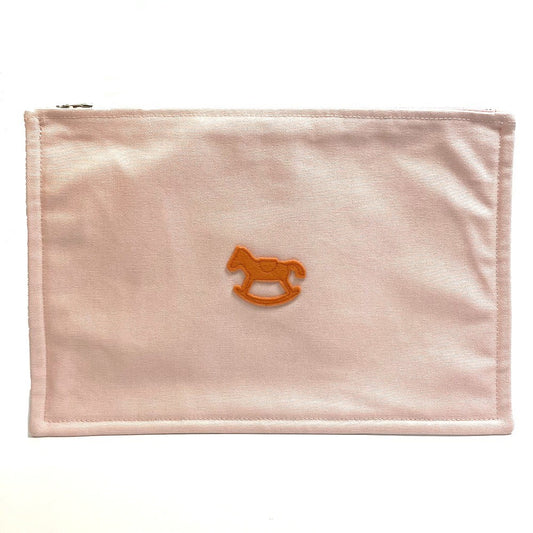 HERMES Baby Adada Dot GM Small Item Case Flat Pouch Multi-Pouch Cotton Women's Pink