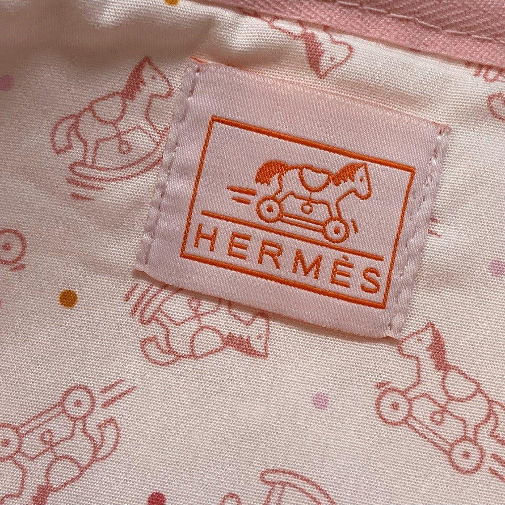HERMES ベビー アダダドットGM 小物入れ フラットポーチ マルチポーチ ポーチ コットン レディース ピンク
