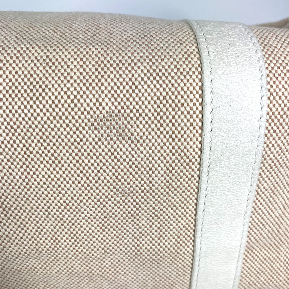 HERMES Mademoiselle Mini Boston Bag Bag Handbag Toile Ash Ladies Beige