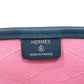 HERMES Petit H Dreamcatcher Shoulder Tote Bag in Leather/Canvas, Navy and Pink