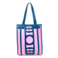 HERMES Petit H Dreamcatcher Shoulder Tote Bag in Leather/Canvas, Navy and Pink