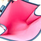 HERMES Petit H Dreamcatcher Shoulder Tote Bag in Leather/Canvas, Navy and Pink