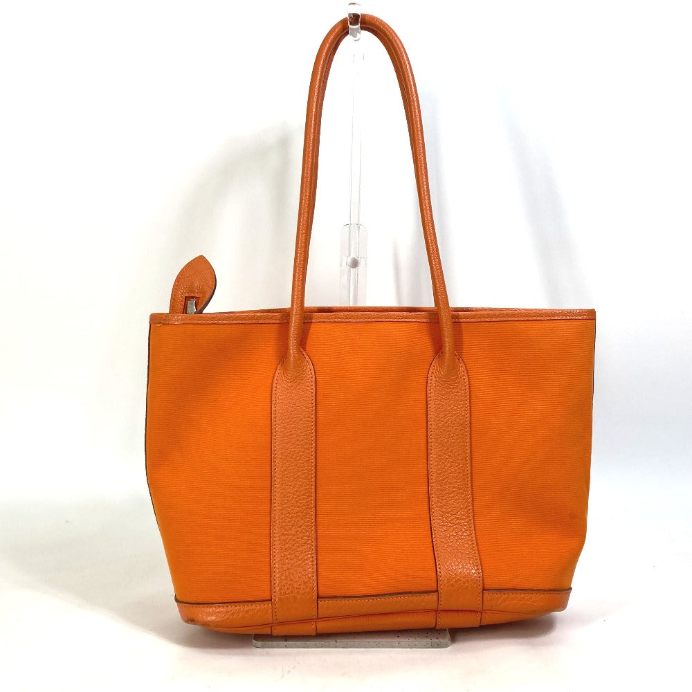 HERMES Garden Zip PM Shoulder Bag, Toile Officier Tote Bag, Women's, Orange