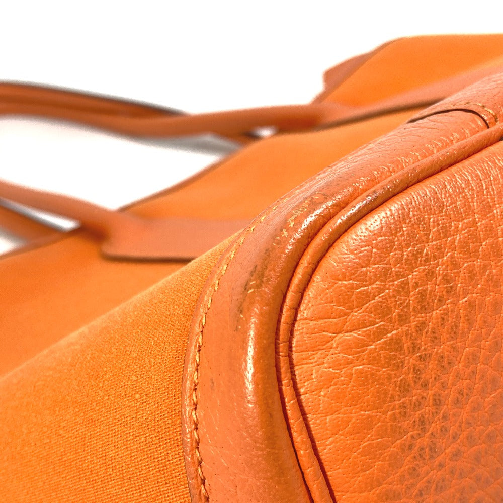 HERMES Garden Zip PM Shoulder Bag, Toile Officier Tote Bag, Women's, Orange