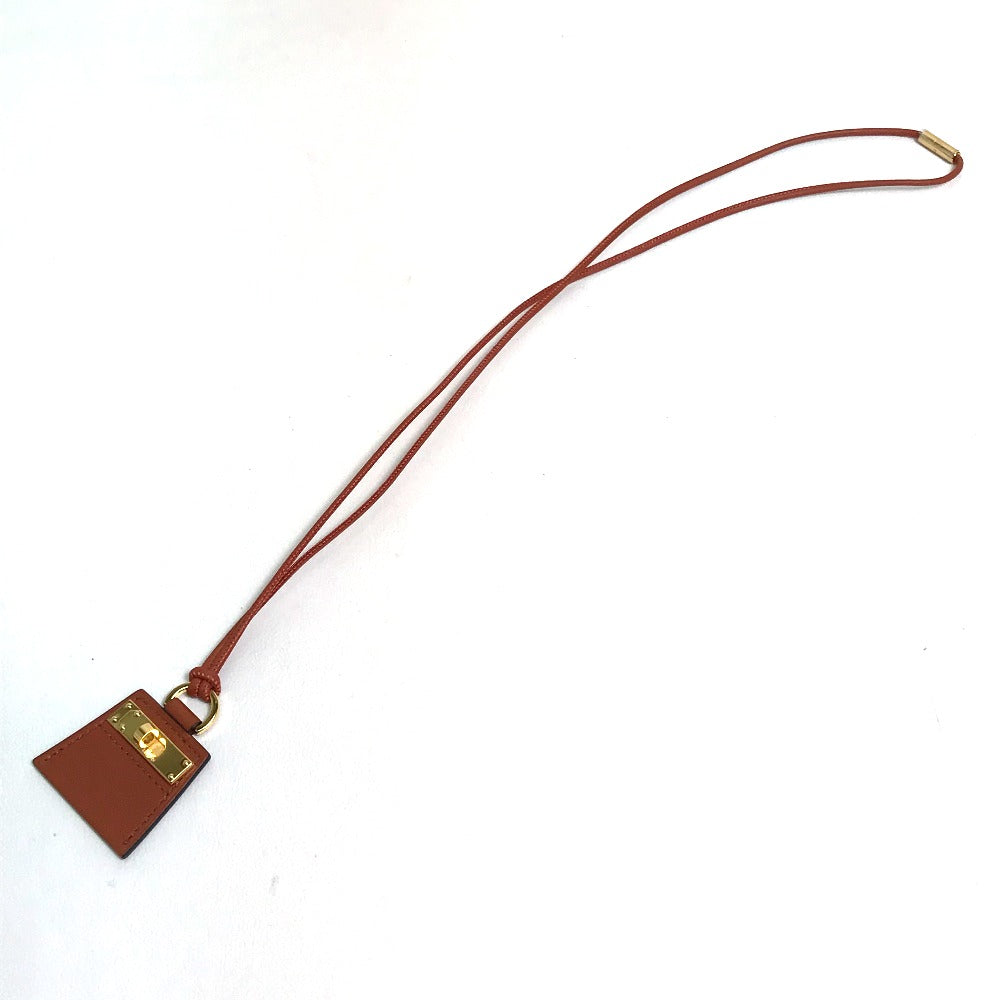 HERMES Mon Petit Kelly PM Accessory Necklace Leather Women's Brown