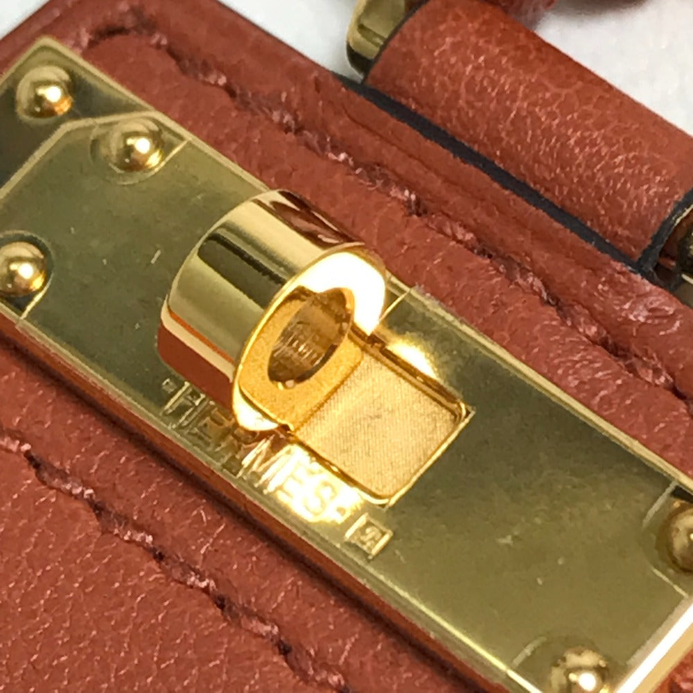 HERMES Mon Petit Kelly PM Accessory Necklace Leather Women's Brown