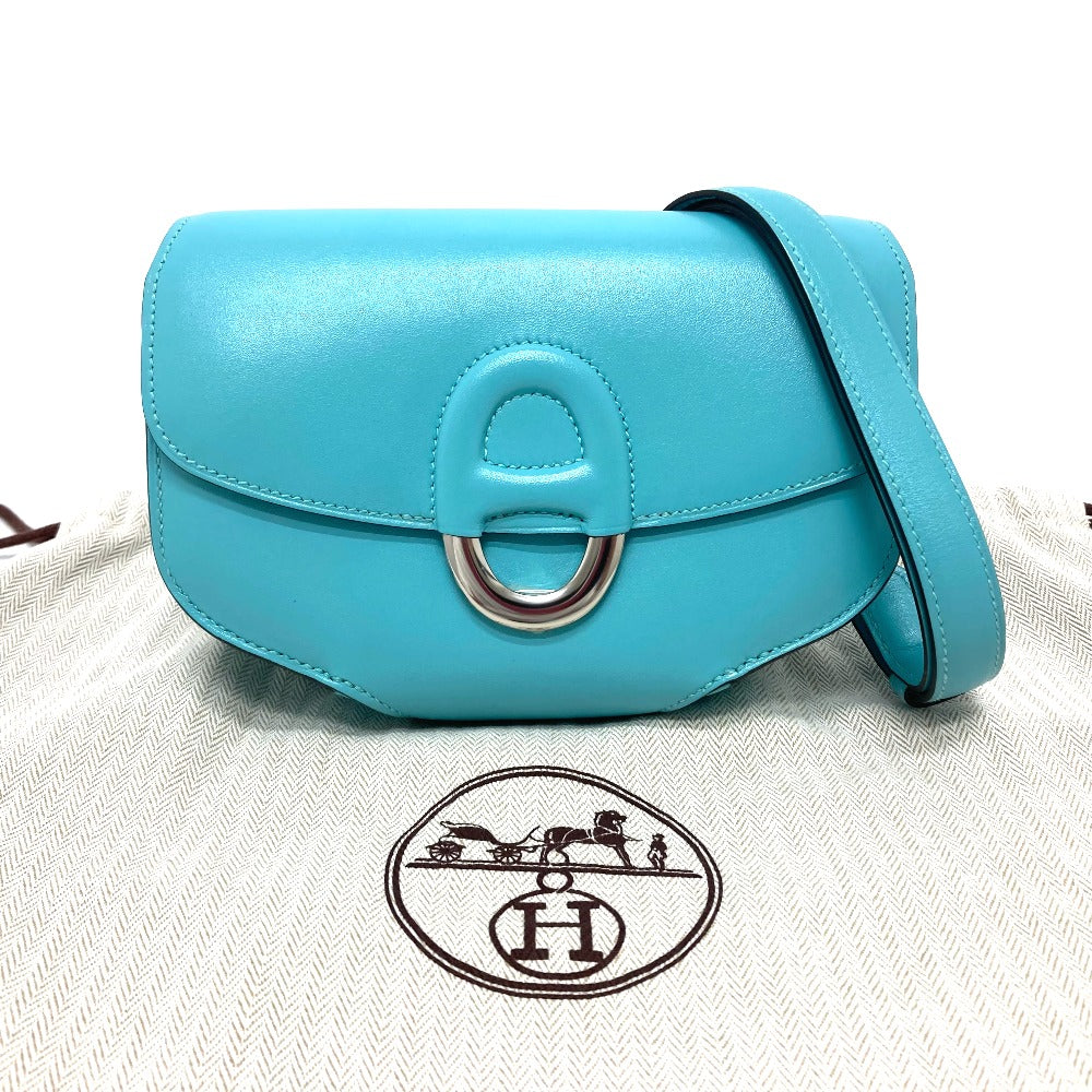 HERMES Mini Cherche Midi 2-Way Handbag/Shoulder Bag, Tadelakt, Boys, Blue Atoll, Blue