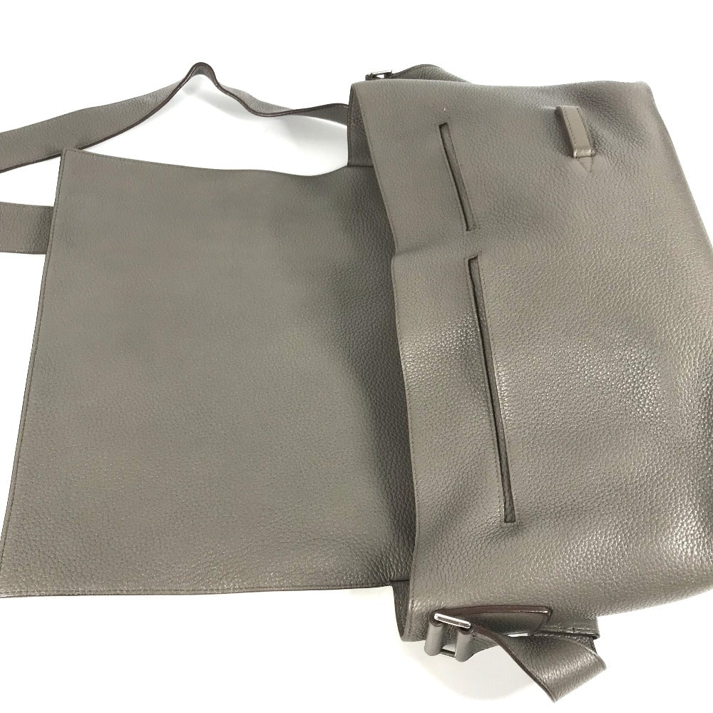 HERMES 斜め掛け カバン サックアルフレッド 35 メッセンジャーバッグ ショルダーバッグ トリヨンクレマンス メンズ グレー