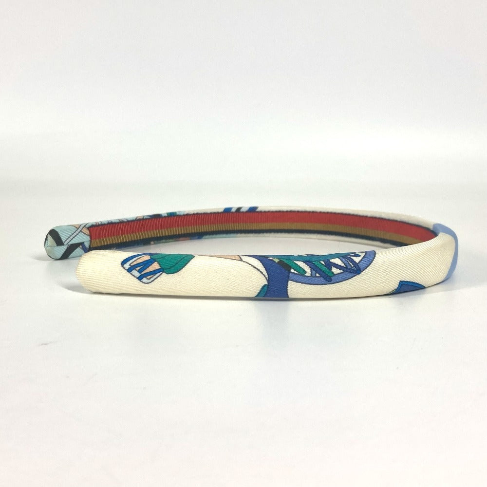 HERMES 엘사 헤어 액세서리 헤어 밴드 머리띠 머리띠 실크 여성용 화이트