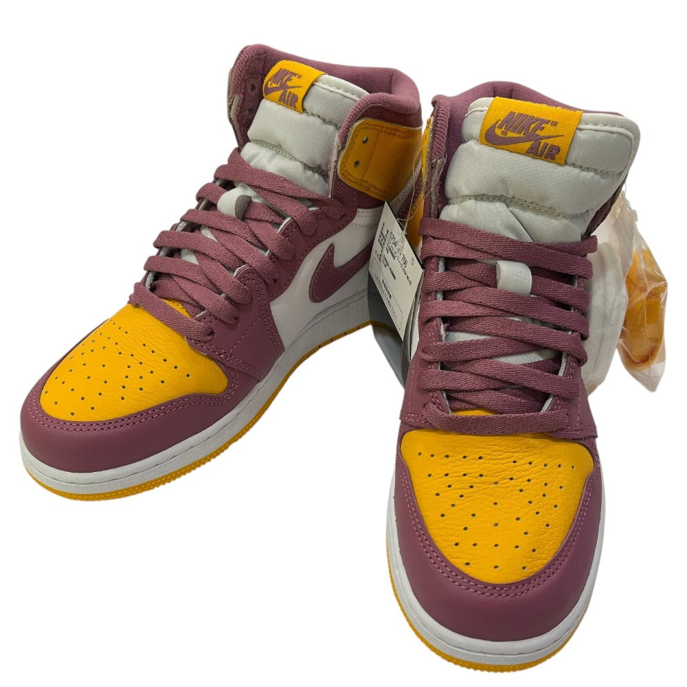 NIKE 575441-706 エア ジョーダン 1 レトロ HIGH OG GS 靴 シューズ ハイカット スニーカー 化学繊維/合成皮革 レディース イエロー
