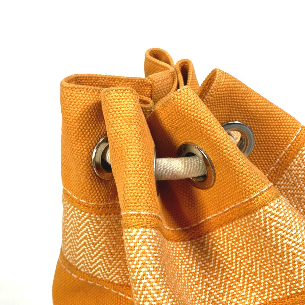 HERMES Sac Marine Recife MM Drawstring One-Shoulder Bag, Cotton, Women's, Orange