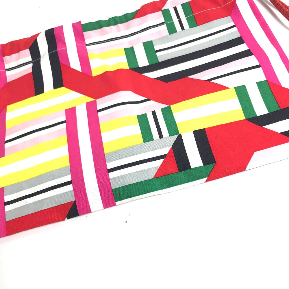 HERMES Petit H Drawstring Pouch, Silk, Women's, Multicolor
