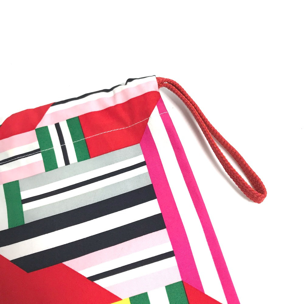HERMES Petit H Drawstring Pouch, Silk, Women's, Multicolor